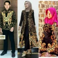 Couple Longcardi Batik Set Anak Cewek Baju Seragam Batik Keluarga