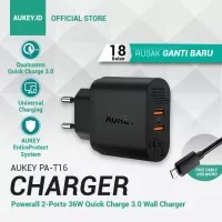 Original Aukey PA-T16 Quick Charger Dual Port QC3.0 di gadgetprovider