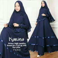 Gamis / Baju / Setelan Wanita Muslim Karina Syari 2in1 Jersey HQ