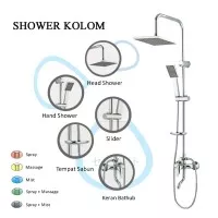 Shower Coloumn Kotak / Kran Air / Shower P+D / Shower Kolom Kotak