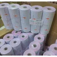 Kertas struk kasir / Kertas Roll Register / Kertas roll 75 x 60 2 ply