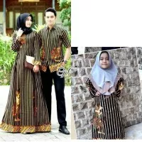 Couple Batik Gamis Set Anak Cewek Batik Cople Keluarga Ayah Ibu & Anak