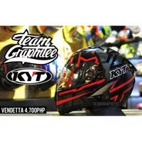 Helm KYT Falcon motif Faster Black Red not vendetta 2 Full Face