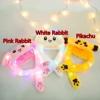 topi lampu led pikachu stitch unicorn panda dancing bunny hat gerak