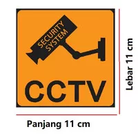 Stiker CCTV "Security System" gambar tempel ukuran 11 x 11 cm - Merah