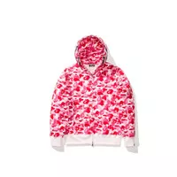 BAPE ABC Camo Shark Full Zip Hoodie Ladies Pink Mirror Quality