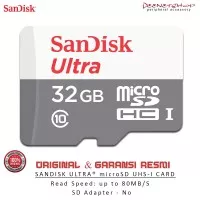 Sandisk ultra microsd 32GB 80mbps - UHS-1 Class 10
