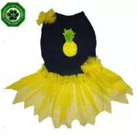 Baju Hewan Dress Navy Tutu Kuning Nanas untuk Kucing Anjing Monyet dl