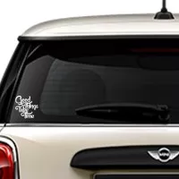 Stiker kaca mobil belakang Good Things Take Times keren