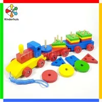 Kereta Kenal Bentuk & Warna - Mainan Kayu Edukatif Shape Color Train