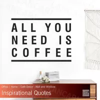 Sticker Cutting Coffee Quotes Cafe Kafe Shop Dinding Kaca window Wall