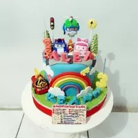 kue ulang tahun robocar poli cake fondant