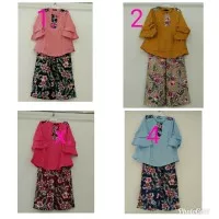 setelan kulot anak katun linen usia 8-10tahun