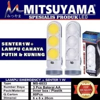 Lampu Emergency + Senter 1 Watt Cahaya Putih Kuning Mitsuyama MS-6033