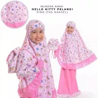 Mukena Anak Hello Kitty Pink Ransel size M usia 5 - 6 Tahun Mukenah