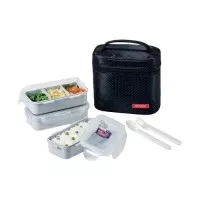 LOCK n LOCK 3P Lunch Box Set Peralatan Makan (3 kotak makan) - Hitam