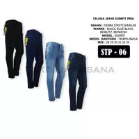 Celana Jeans Denim Stretch Cowok Model Slimfit Pensil Kantong Tempel - Biowosh, 32
