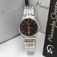 JAM TANGAN WANITA ALEXANDRE CHRISTIE AC 8327 SILVER BLACK ORIGINAL