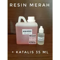 RESIN MERAH 500 Gram Plus KATALIS 35 ML