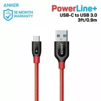 Anker PowerLine USB-C to USB-A 3.0 3ft/90cm Red [A8168H91]