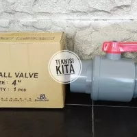 PVC Ball Valve 4" inch KDJ Taiwan Stop Kran Keran inchi Dim