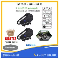 Bluetooth Helm Intercom BT S3 Dual Pack Upgrade BT S2 Lebih Elegant
