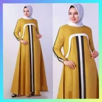 baju muslim wanita dress blouse toyobo tunik maxi abaya gamis mustard