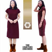 Eclipt Dress Wanita Tunik Polos - Kaos Cewek Lengan Pendek - Threetone