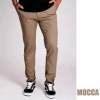 Celana Chino DC Cheapmonday Slim Fit Pria warna Mocca size 27 - 34