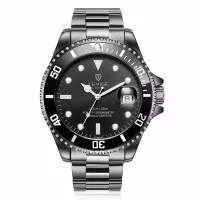 Jam Tangan Mekanik Automatic Tevise Homage Submariner All Black