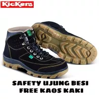 SEPATU KICKERS SAFETY BOOT TRACKING KULIT ASLI SUEDE MERCY UJUNG BESI