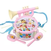 mini drum set anak / mainan alat musik bayi - Hijau
