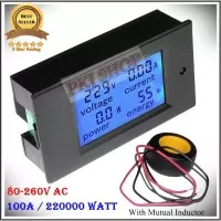 Digital Volt Ampere Kwh Meter Wattmeter Voltmeter AC 80-260V 100A