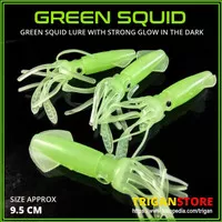 Umpan Cumi Green Squid Soft Lure Glow In The Dark Umpan Pancing Malam