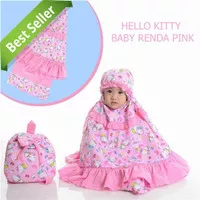 Mukena Baby 1-2 Thn XXS Mukenah Bayi Karakter Hello Kitty Renda Pink