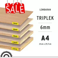 Triplek A4 / Ukuran Tebal 6 MM / lembaran / custom