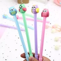 12 PCS Pena Unik Karakter Burung Hantu / Pulpen Owl / 1 Lusin