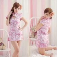 Lingerie Cheongsam Mini Dress Impor AA 3056 Pink