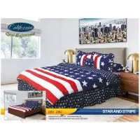 Bed Cover Set Sprei California Size king Star And Stripe