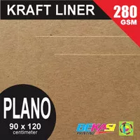 Kertas Samson Kraft Liner Coklat 280 gsm - Plano / utuh 90 x 120 cm