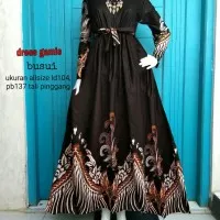 DRESS BATIK GAMIS BATIK CEWEK FIT XL WARNA HITAM LONGDRESS BATIK PESTA