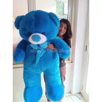 Boneka Beruang Teddy Bear Biru Super Jumbo Uk 1,5m
