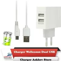 Wellcomm Dual USB Travel Charger 2.1A Micro usb