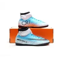 SEPATU FUTSAL ANAK NIKE MERCURIAL CR7 HIGH PUTIH BIRU