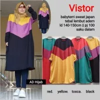 VISTOR Long Tunik Blouse Gamis Big Size LD 140-150 cm Dress Muslim