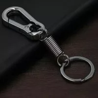 Car Keychain Spring Rope Key Chain Ring Stainless Steel