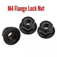 M4 Flange Lock Nut Black Mur M4 Locknut Flange Mur Roda RC 1/10 1pcs