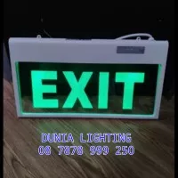 Lampu EXIT led emergency transparan hijau SIGN DARURAT 3w lamp acrylic