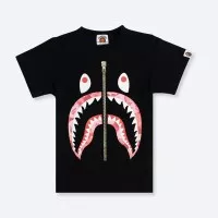 BAPE Kids ABC Gold Zip Shark Tee Black/Pink