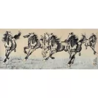 CA03 - Eight Horses Running Painting Digital Reproduction